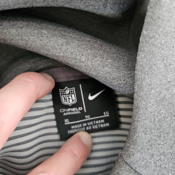 Nike NFL ONFIELD Apparel Hooded Short Sleeve Sweatshirt Material Pullover - Picture 4 of 6